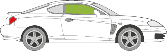Afbeelding van Zijruit rechts Hyundai Coupé 