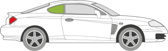 Afbeelding van Zijruit rechts Hyundai Coupé 