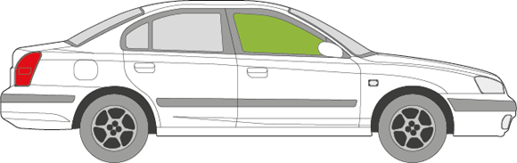 Afbeelding van Zijruit rechts Hyundai Elantra sedan