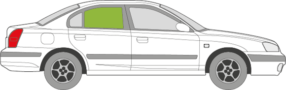 Afbeelding van Zijruit rechts Hyundai Elantra sedan
