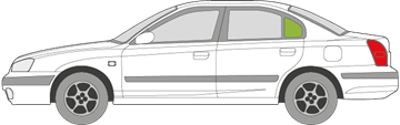 Afbeelding van Zijruit links Hyundai Elantra sedan