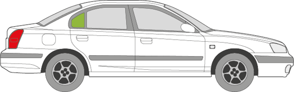 Afbeelding van Zijruit rechts Hyundai Elantra sedan