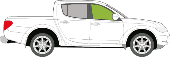 Afbeelding van Zijruit rechts Mitsubishi L200 4 deurs pick-up