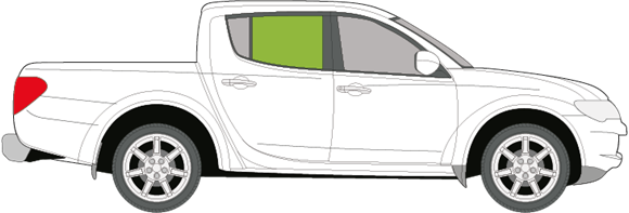 Afbeelding van Zijruit rechts Mitsubishi L200 4 deurs pick-up