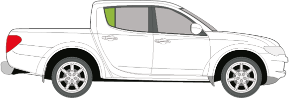 Afbeelding van Zijruit rechts Mitsubishi L200 4 deurs pick-up