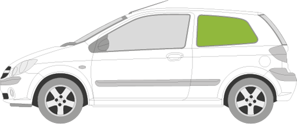 Afbeelding van Zijruit links Hyundai Getz 3 deurs