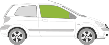 Afbeelding van Zijruit rechts Hyundai Getz 3 deurs