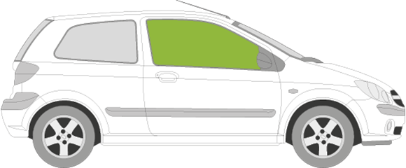 Afbeelding van Zijruit rechts Hyundai Getz 3 deurs