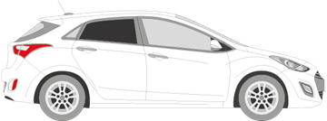 Afbeelding van Zijruit rechts Hyundai i30 5 deurs (DONKERE RUIT)