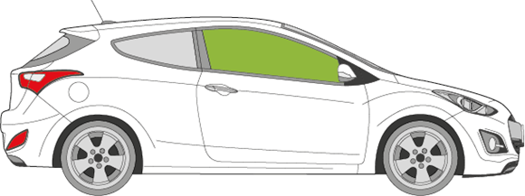 Afbeelding van Zijruit rechts Hyundai i30 3 deurs 