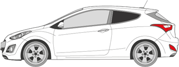 Afbeelding van Zijruit links Hyundai i30 3 deurs (DONKERE RUIT)