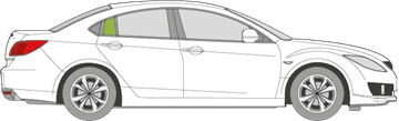 Afbeelding van Zijruit rechts Mazda 6 sedan