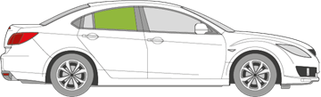 Afbeelding van Zijruit rechts Mazda 6 sedan