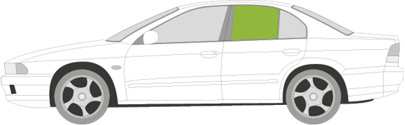 Afbeelding van Zijruit links Mitsubushi Galant sedan