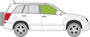 Afbeelding van Zijruit rechts Suzuki Grand Vitara 5 deurs