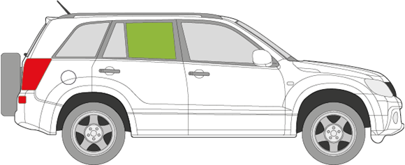 Afbeelding van Zijruit rechts Suzuki Grand Vitara 5 deurs