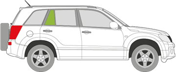 Afbeelding van Zijruit rechts Suzuki Grand Vitara 5 deurs