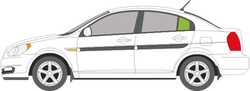 Afbeelding van Zijruit links Hyundai Accent sedan 