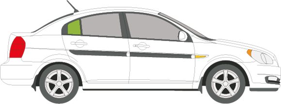 Afbeelding van Zijruit rechts Hyundai Accent sedan 