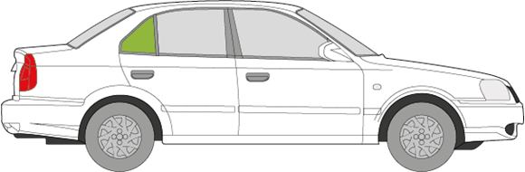 Afbeelding van Zijruit rechts Hyundai Accent sedan