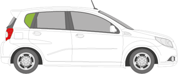 Afbeelding van Zijruit rechts Chevrolet Aveo 5 deurs
