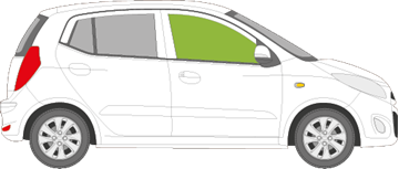 Afbeelding van Zijruit rechts Hyundai i10 