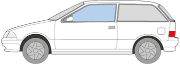 Afbeelding van Zijruit links Suzuki Swift 3 deurs