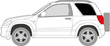 Afbeelding van Zijruit links Suzuki Grand Vitara 3 deurs (DONKERE RUIT)