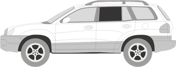 Afbeelding van Zijruit links Hyundai Santa Fe (DONKERE RUIT)