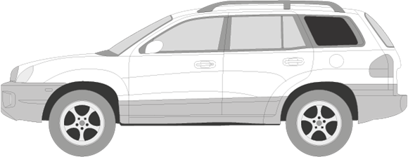 Afbeelding van Zijruit links Hyundai Santa Fe (DONKERE RUIT)