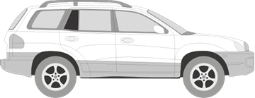 Afbeelding van Zijruit rechts Hyundai Santa Fe (DONKERE RUIT)