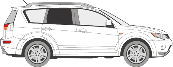 Afbeelding van Zijruit rechts Mitsubishi Outlander (DONKERE RUIT)