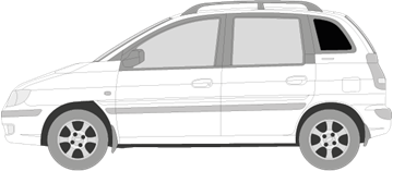 Afbeelding van Zijruit links Hyundai Matrix (DONKERE RUIT)