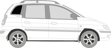 Afbeelding van Zijruit rechts Hyundai Matrix (DONKERE RUIT)