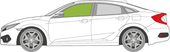 Afbeelding van Zijruit links Honda Civic sedan