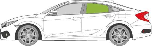 Afbeelding van Zijruit links Honda Civic sedan