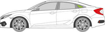 Afbeelding van Zijruit links Honda Civic sedan