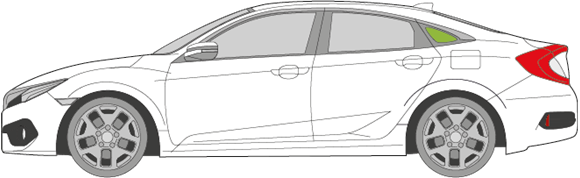 Afbeelding van Zijruit links Honda Civic sedan