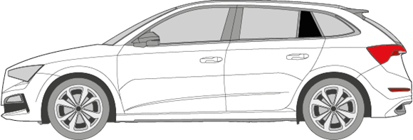 Afbeelding van Zijruit links Skoda Scala (DONKERE RUIT)