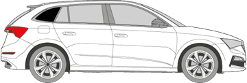 Afbeelding van Zijruit rechts Skoda Scala (DONKERE RUIT)