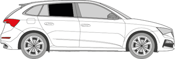 Afbeelding van Zijruit rechts Skoda Scala (DONKERE RUIT)