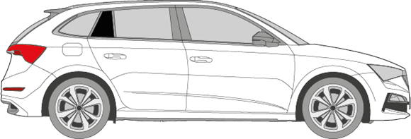 Afbeelding van Zijruit rechts Skoda Scala (DONKERE RUIT)