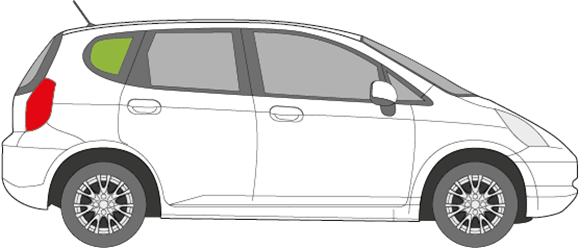 Afbeelding van Zijruit rechts Honda Jazz