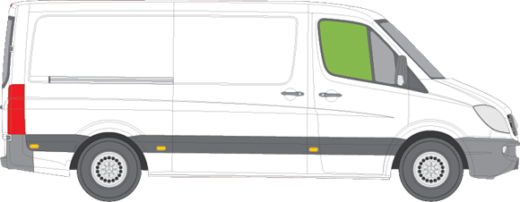 Afbeelding van Zijruit rechts Mercedes Sprinter (getint)