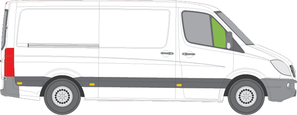 Afbeelding van Zijruit rechts Mercedes Sprinter (getint)