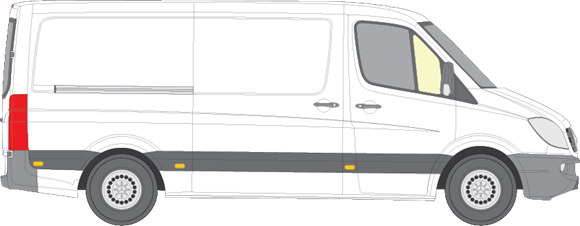 Afbeelding van Zijruit rechts Mercedes Sprinter (helder)