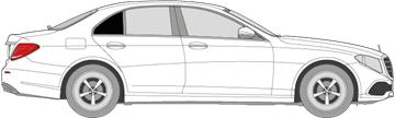 Afbeelding van Zijruit rechts Mercedes E-klasse sedan (DONKERE RUIT)