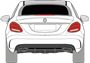 Afbeelding van Achterruit Mercedes C-klasse sedan (DONKERE RUIT)