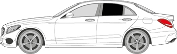 Afbeelding van Zijruit links Mercedes C-klasse sedan (DONKERE RUIT)