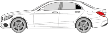 Afbeelding van Zijruit links Mercedes C-klasse sedan (DONKERE RUIT) 